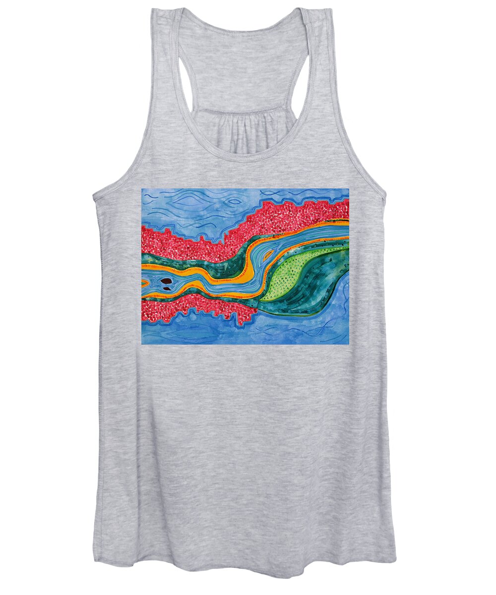 Painting Women's Tank Top featuring the painting The Riffles original painting by Sol Luckman