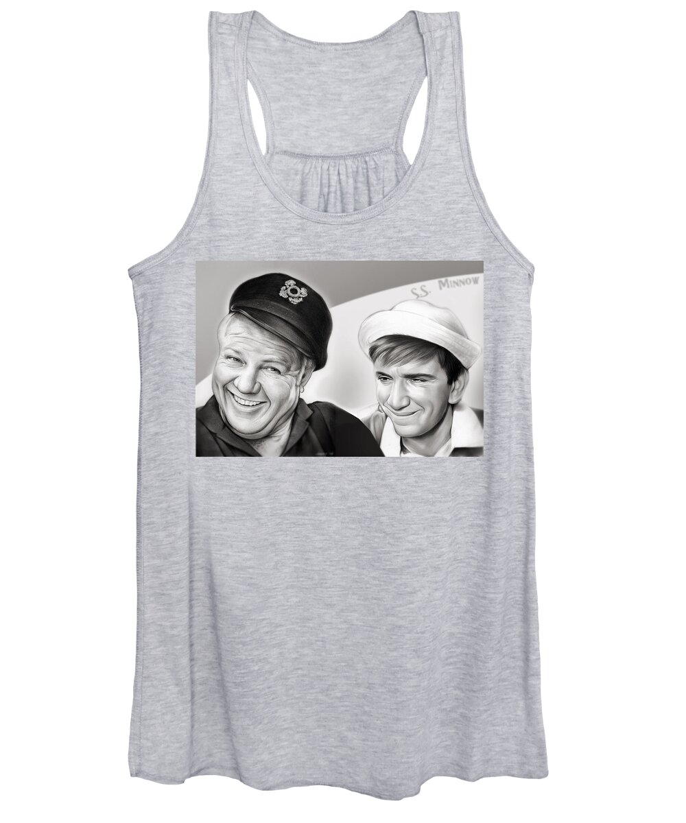 Gilligan's Island Women's Tank Top featuring the mixed media The Skipper and Gilligan by Greg Joens