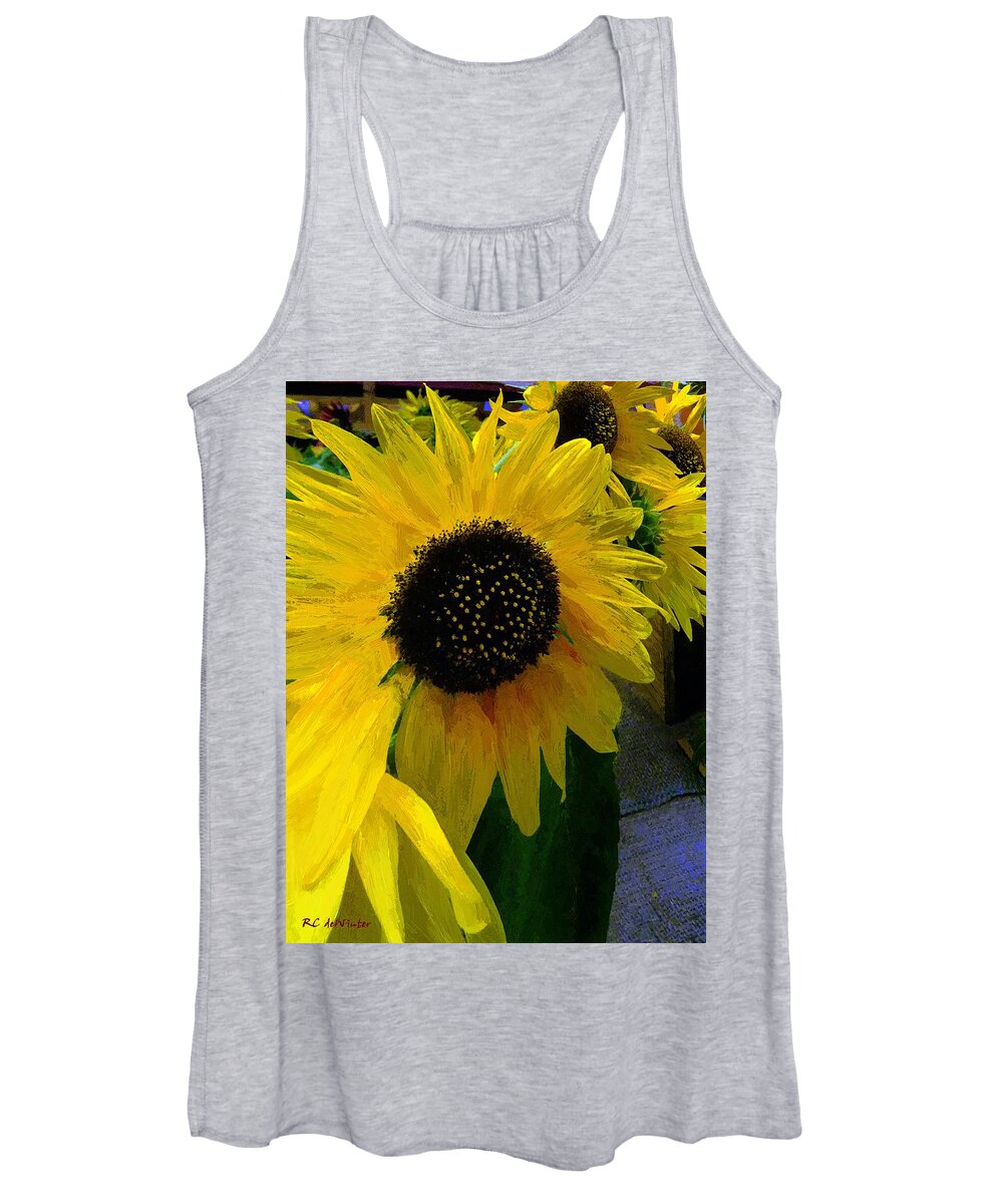 Sunflower Women's Tank Top featuring the painting The Sun King by RC DeWinter