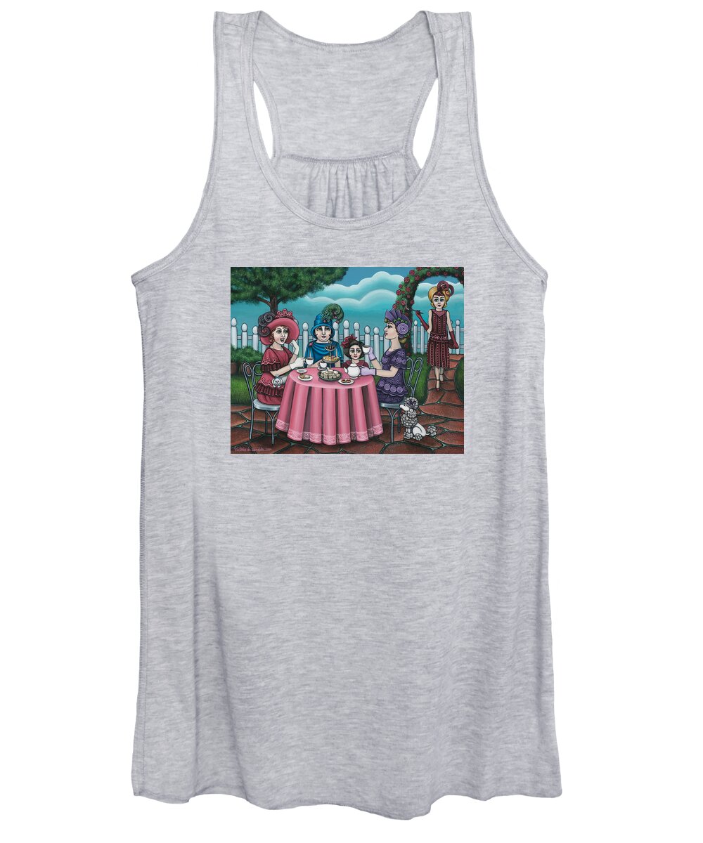 Tea Women's Tank Top featuring the painting The Tea Party by Victoria De Almeida