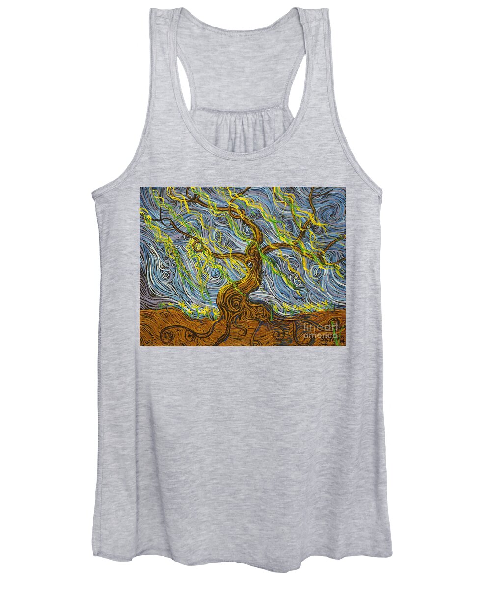 Impressionism Women's Tank Top featuring the painting The Tree Have Eyes by Stefan Duncan