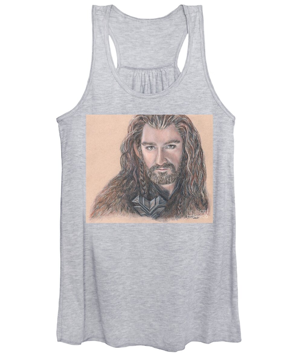 Thorin Oakenshield Women's Tank Top featuring the drawing Thorin Oakenshield by Christine Jepsen