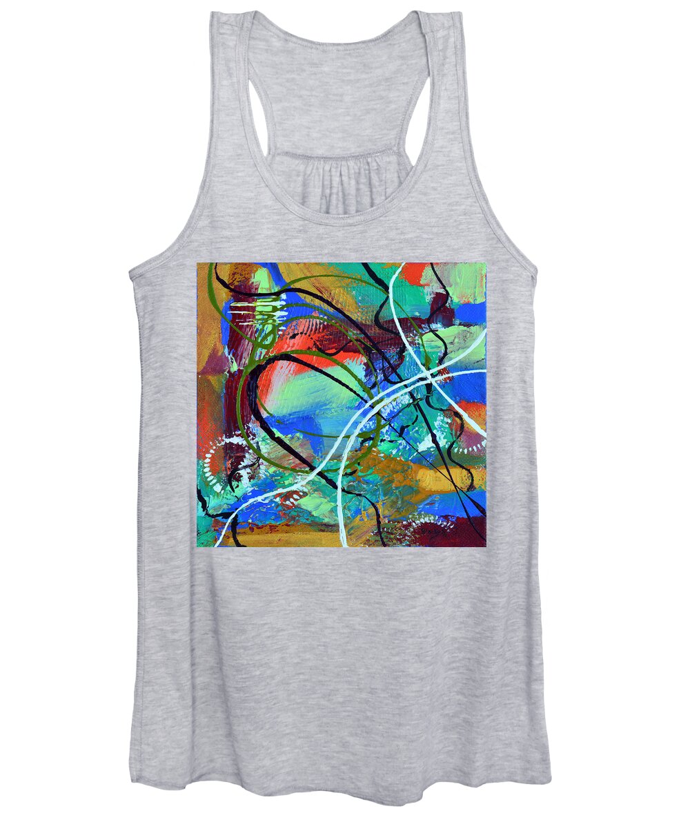 Bold Abstract Women's Tank Top featuring the mixed media Traveling With The Gypsies by Donna Blackhall