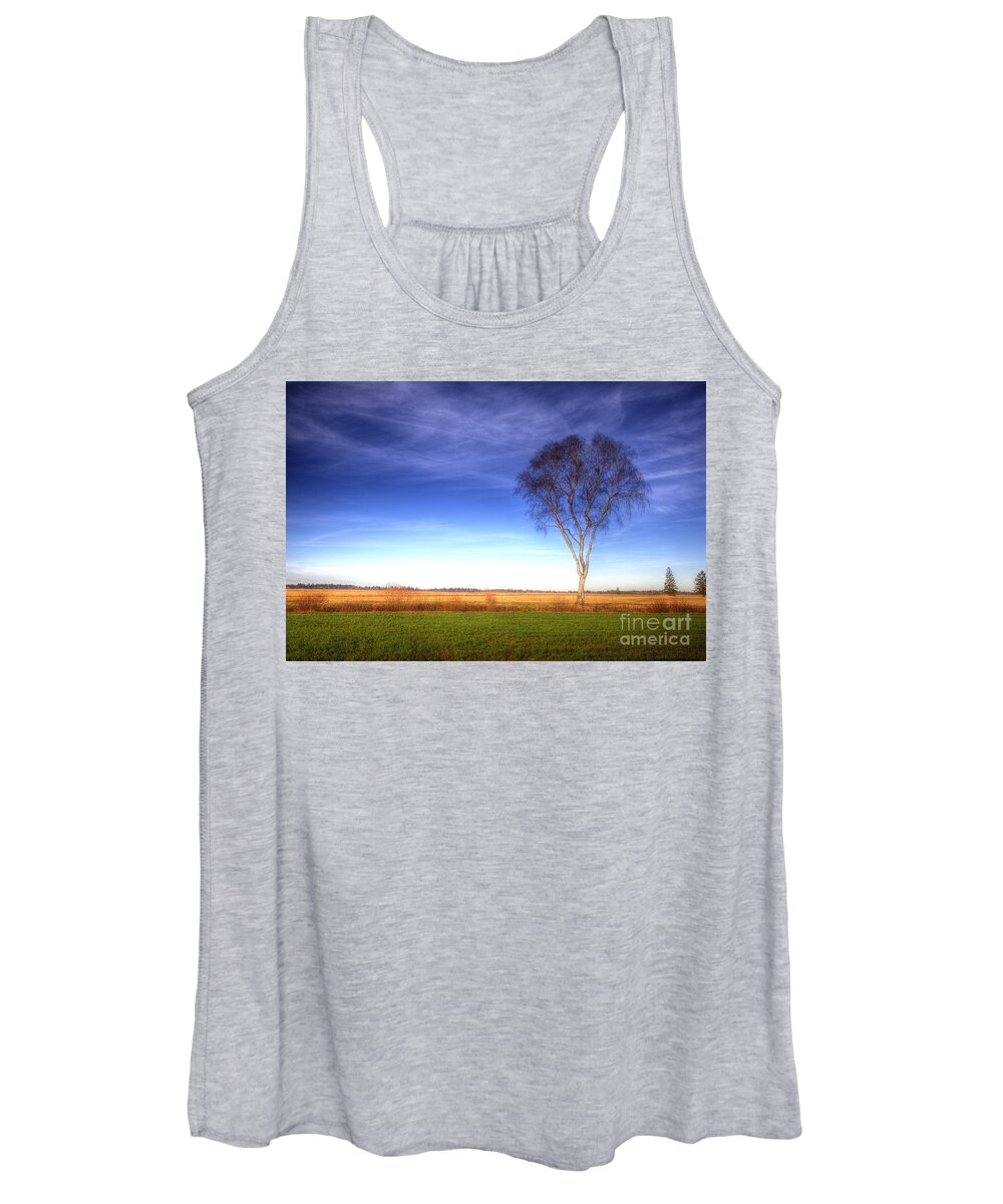 Wiese Women's Tank Top featuring the photograph Tree in the Murnauer moos by Fabian Roessler