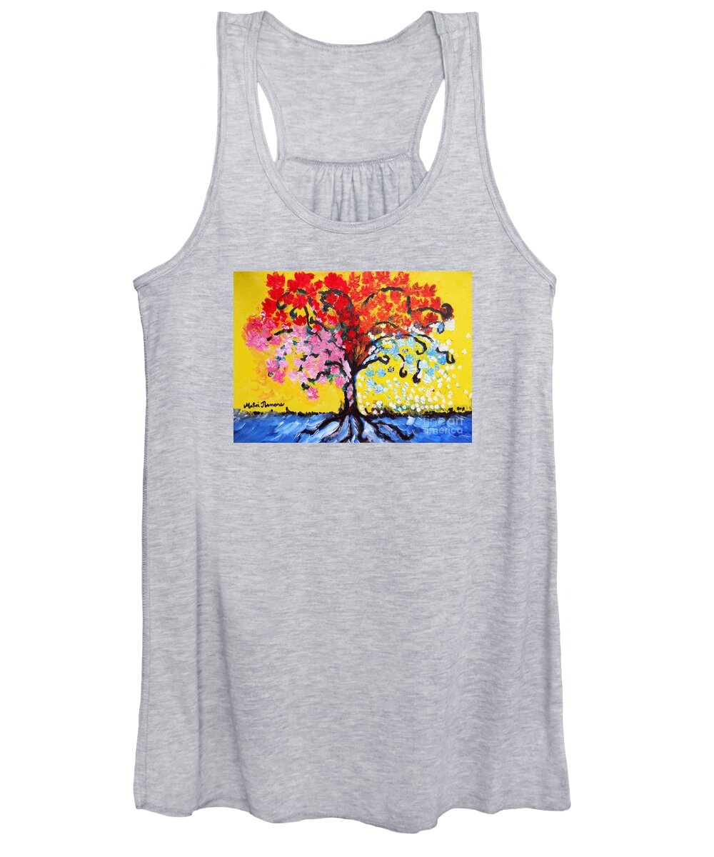 Tree Of Life Women's Tank Top featuring the painting Tree of Life by Ramona Matei
