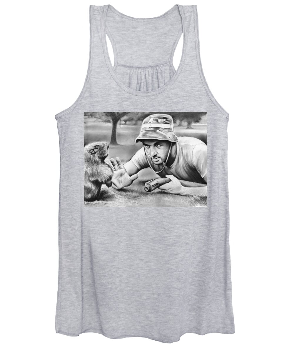 Caddyshack Women's Tank Top featuring the drawing Tribute to Caddyshack by Greg Joens