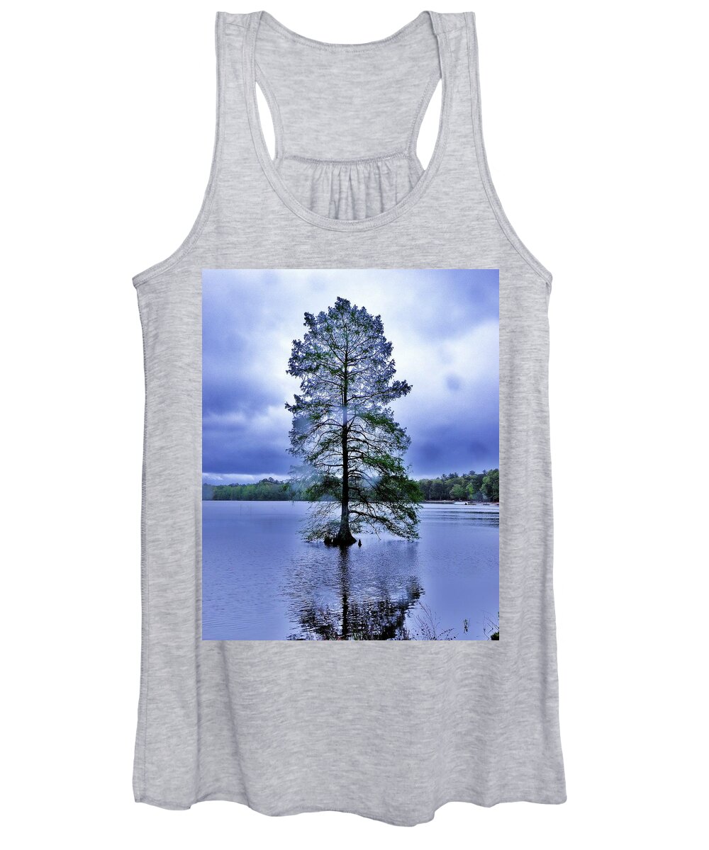 Bald Cypress Tree Women's Tank Top featuring the photograph The Healing Tree - Trap Pond State Park Delaware by Kim Bemis