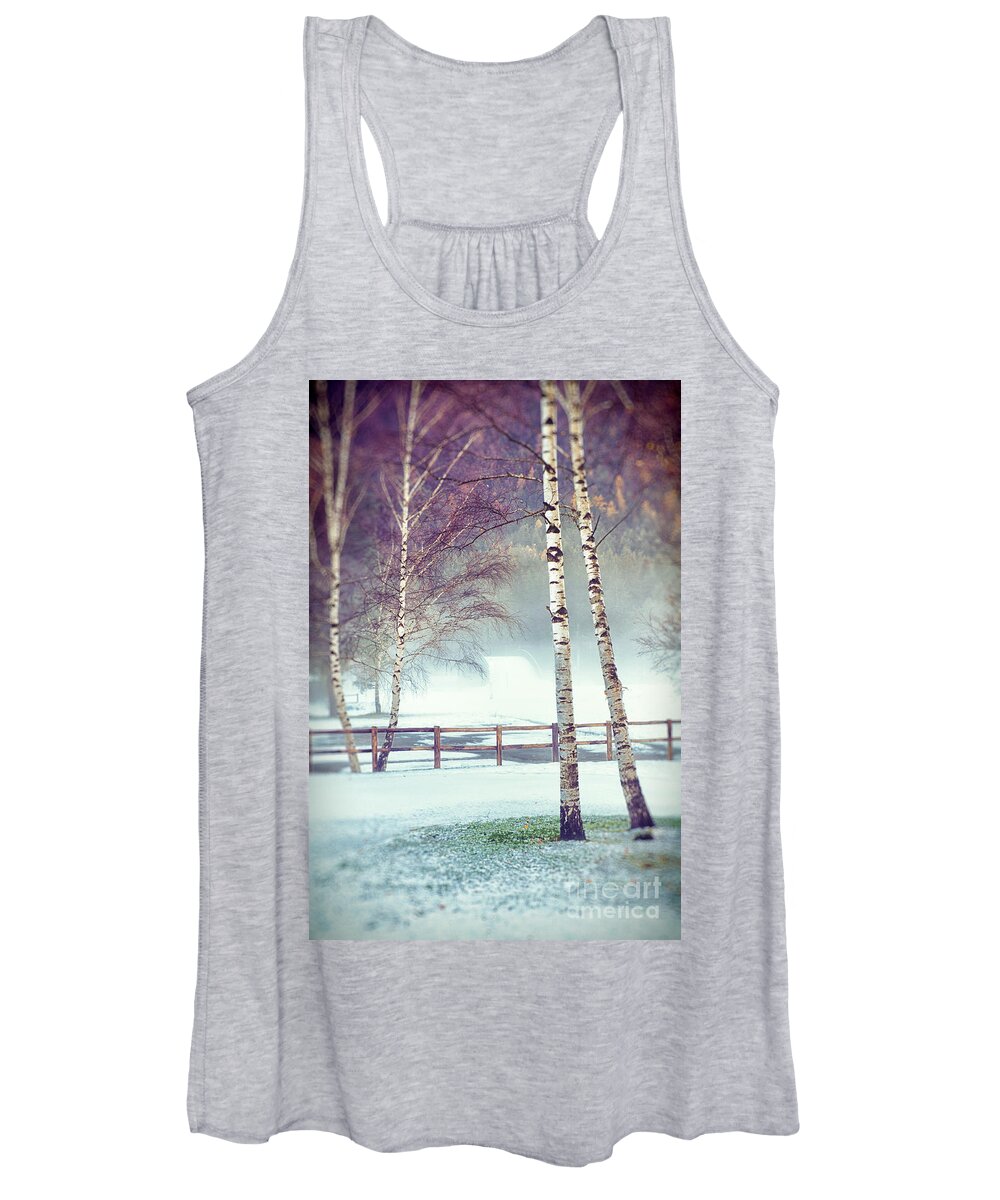 Atmospheric Women's Tank Top featuring the photograph Two birches by Silvia Ganora