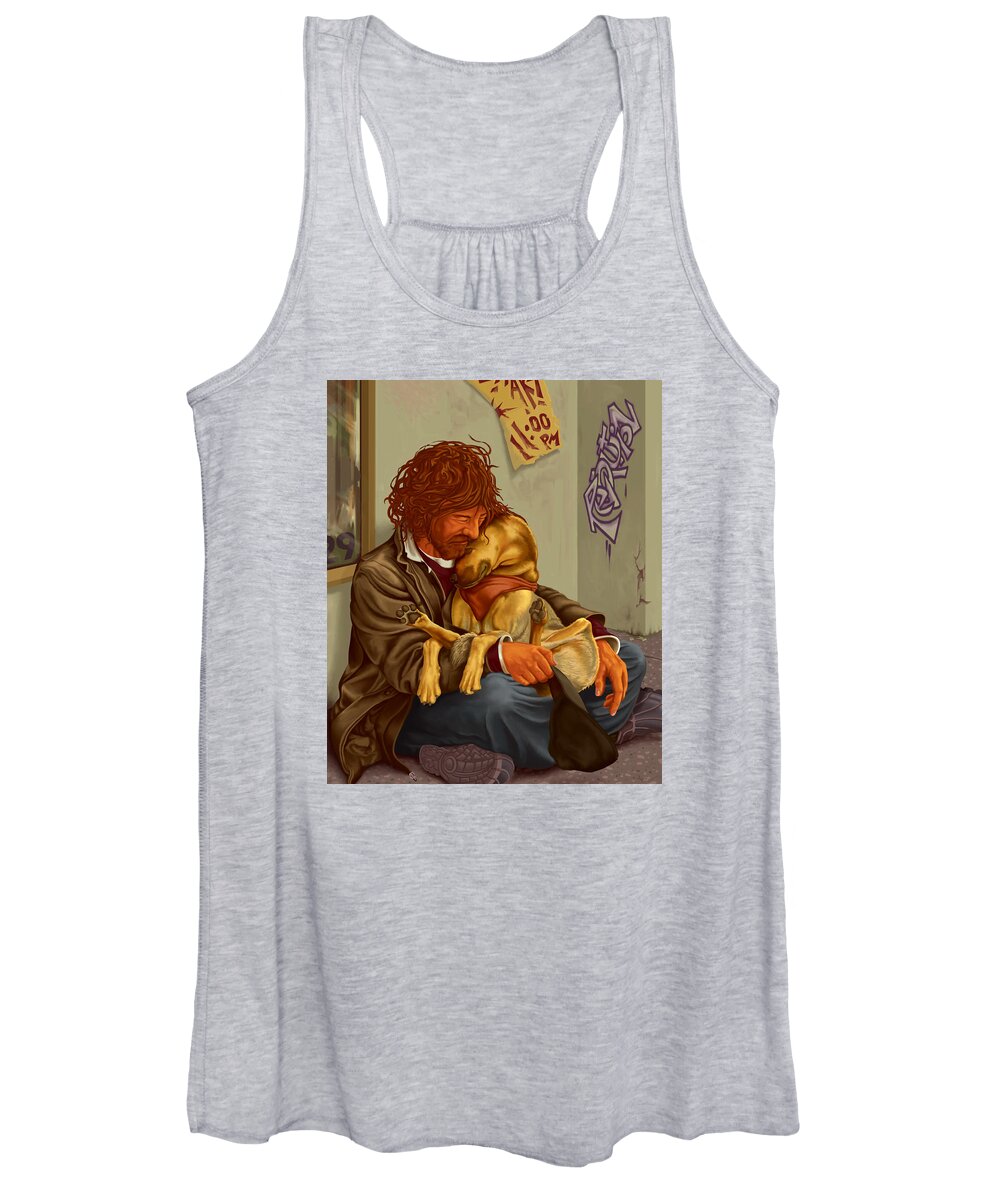 Unconditional Love Women's Tank Top featuring the painting Unconditional Love by Hans Neuhart