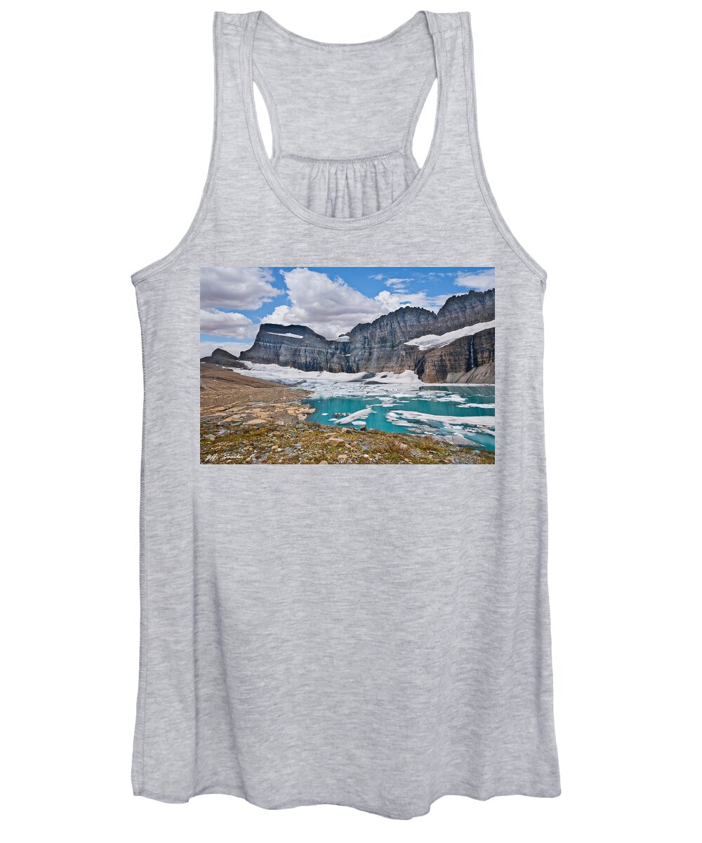 Beauty In Nature Women's Tank Top featuring the photograph Upper Grinnell Lake and Glacier by Jeff Goulden