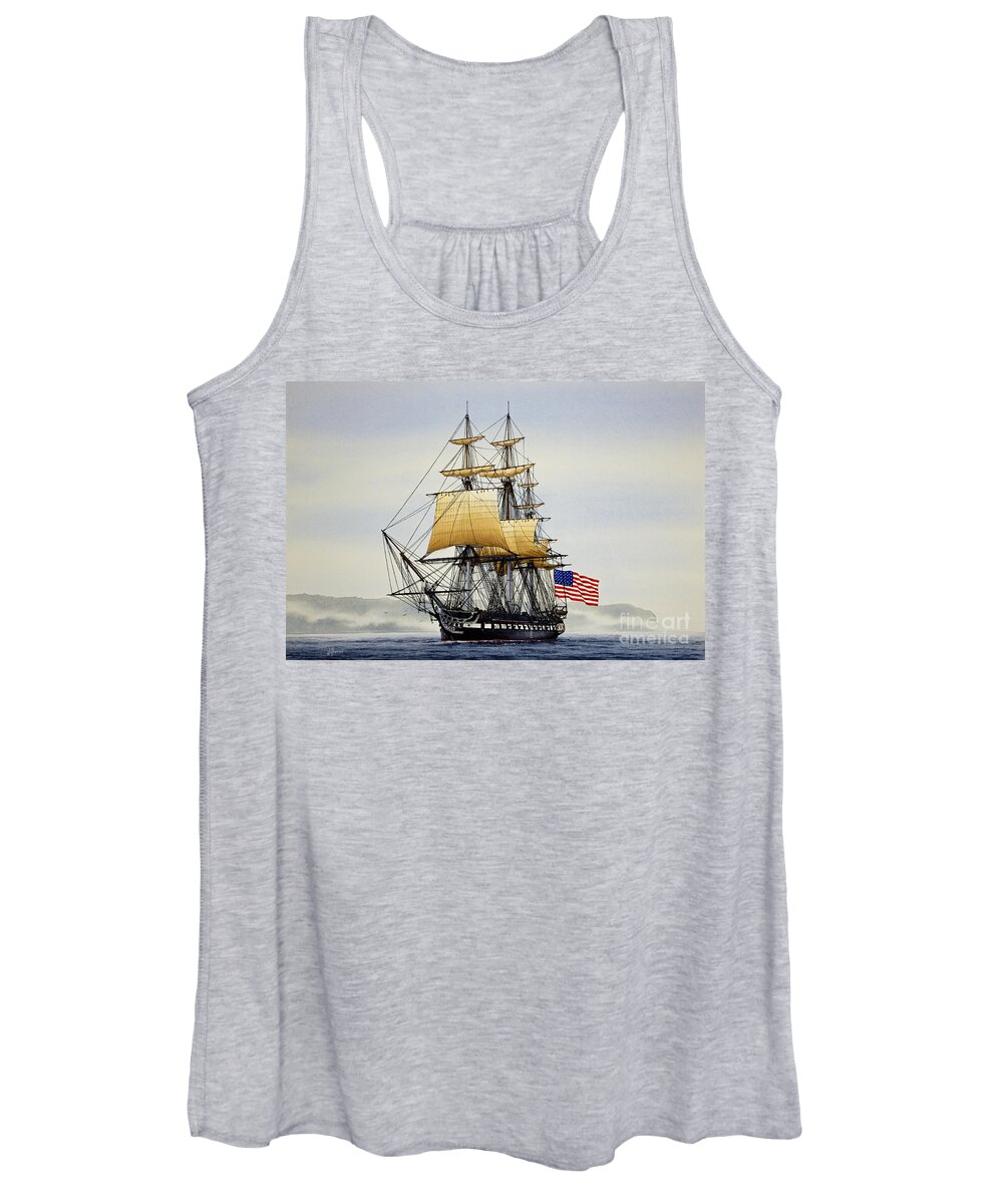 Tall Ship Women's Tank Top featuring the painting Uss Constitution by James Williamson