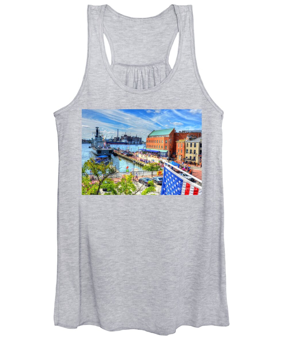 Dock Women's Tank Top featuring the photograph View of Fells Point by Debbi Granruth