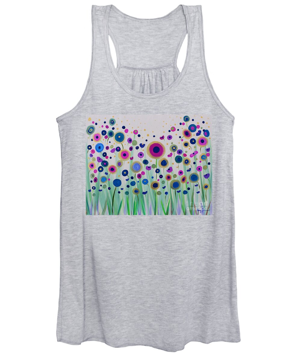 Flowers Women's Tank Top featuring the painting Waiting for the Sun by Stacey Zimmerman