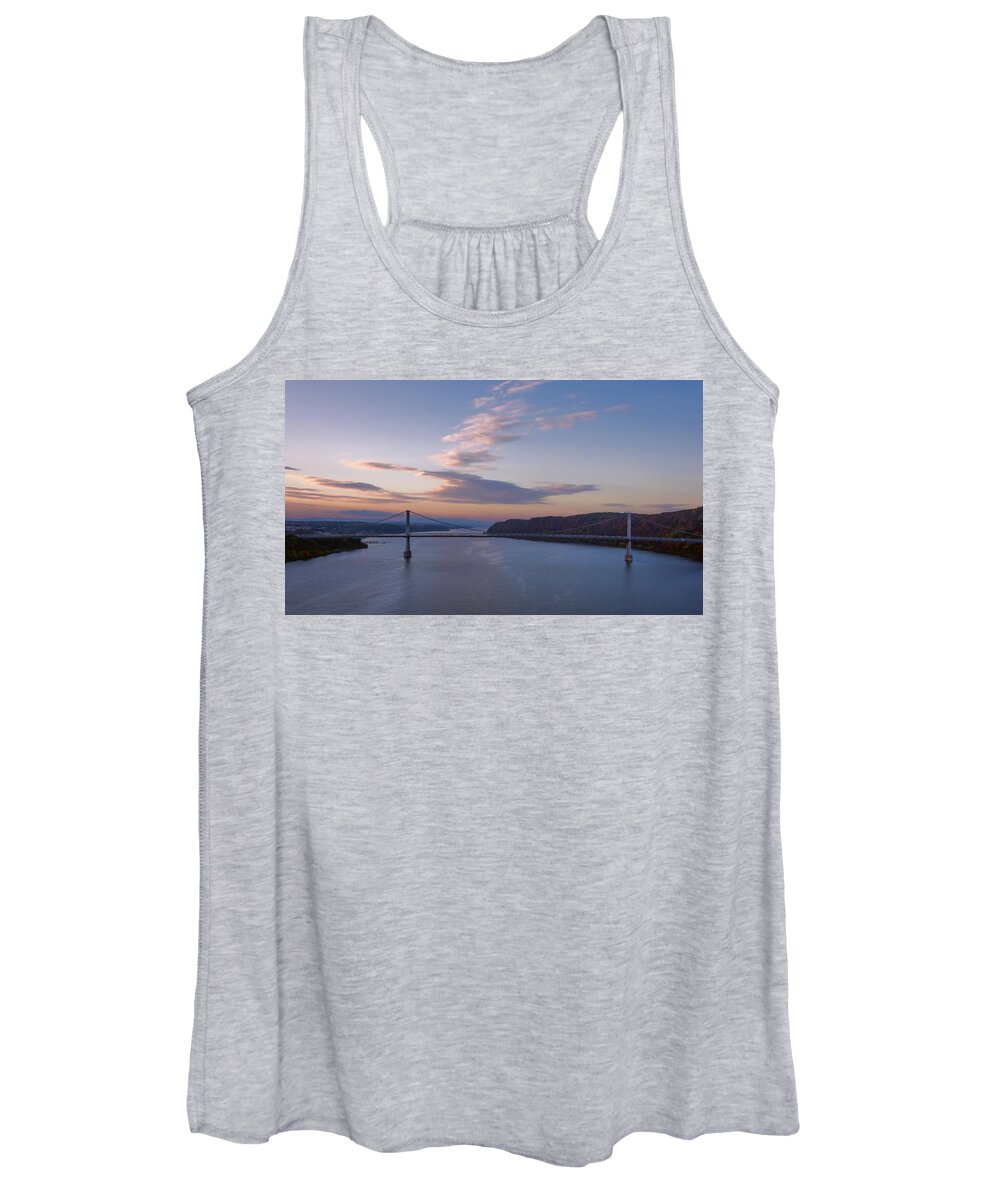 Poughkeepsie Women's Tank Top featuring the photograph Walkway Over The Hudson Dawn by Joan Carroll