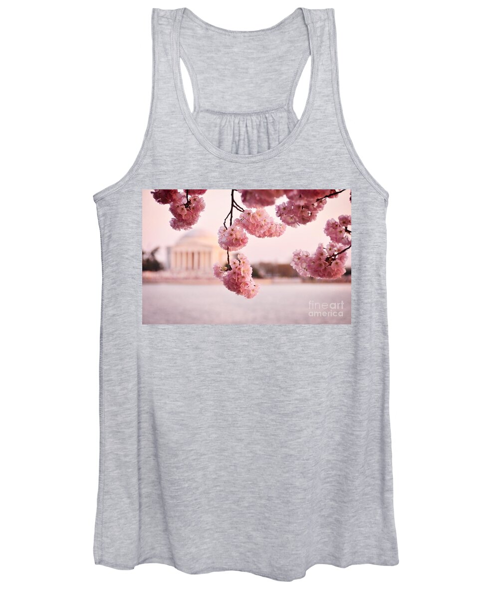 Lincoln Women's Tank Top featuring the photograph Washington DC Cherry Blossoms by Jonas Luis