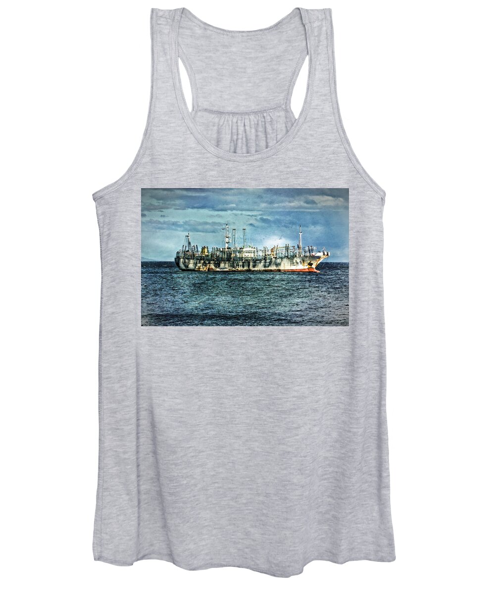 Drakes Passage Women's Tank Top featuring the photograph Weathered Ship by Richard Gehlbach
