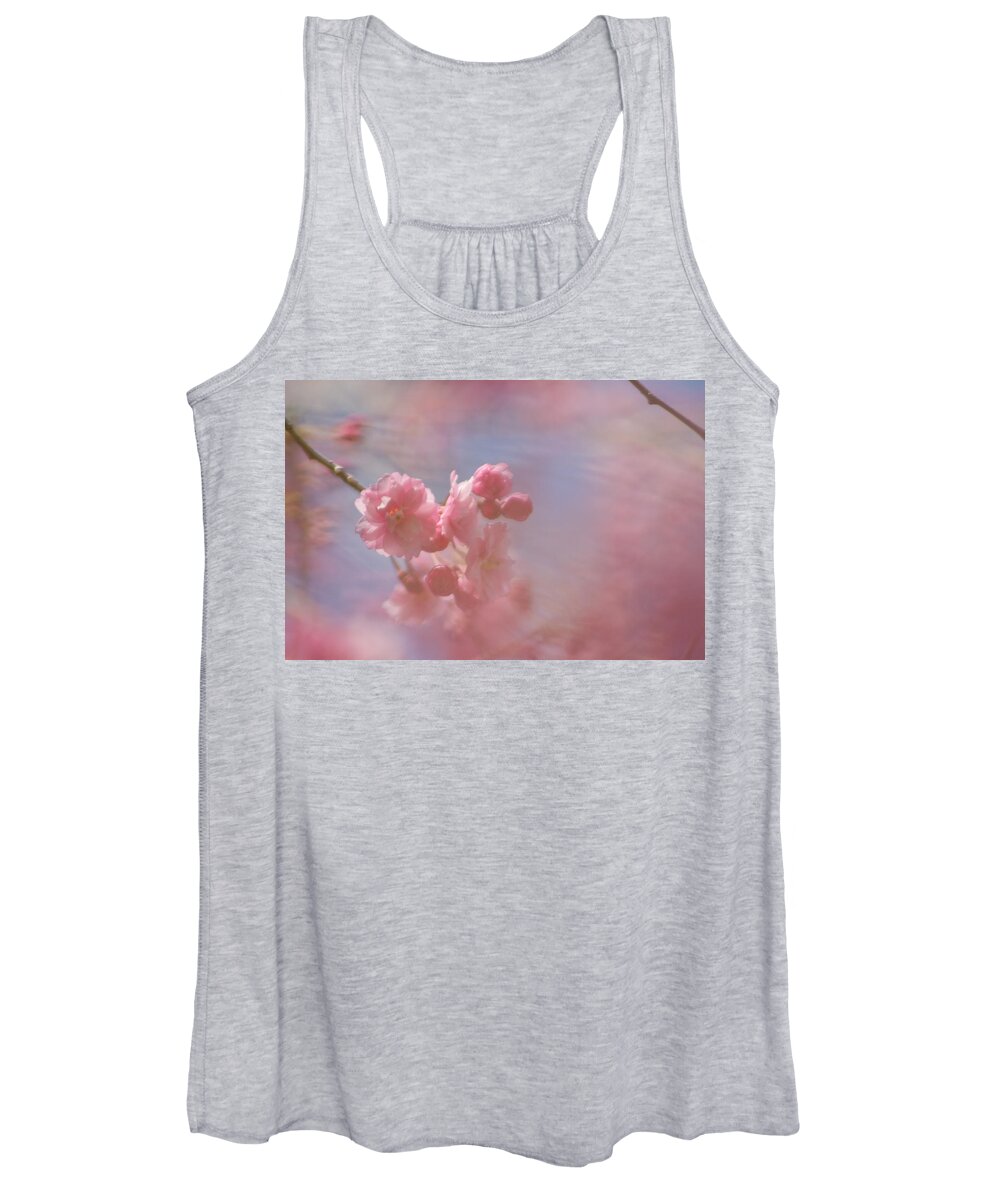 Pink Women's Tank Top featuring the photograph Weeping Cherry Blossoms by Natalie Rotman Cote