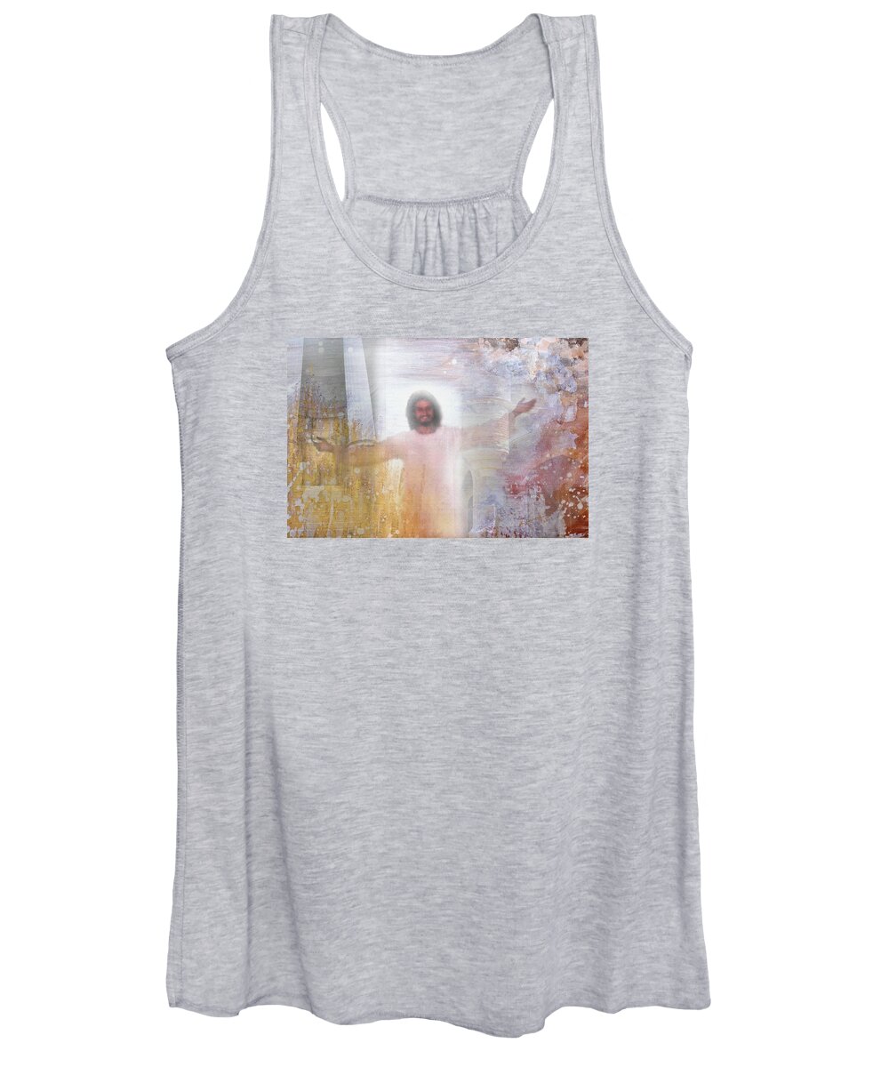 Matthew 11:28 Women's Tank Top featuring the mixed media Welcome by Kume Bryant