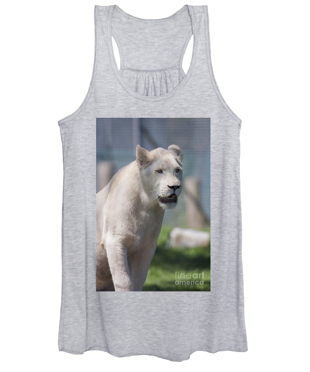 Animals Women's Tank Top featuring the photograph White lion by Steven Ralser