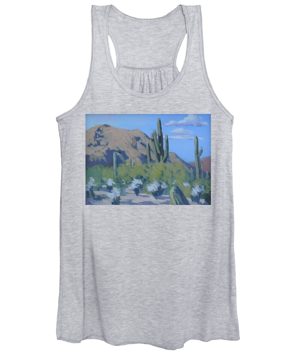 White Tank No. 2 Women's Tank Top featuring the painting White Tank No. 2  by Bill Tomsa