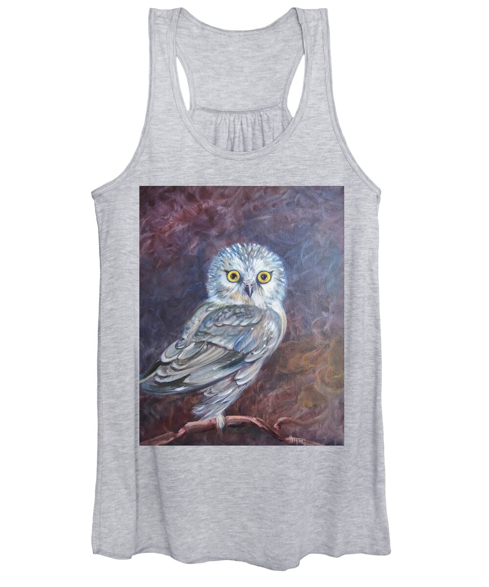 Bird Women's Tank Top featuring the painting Who's Looking at You by Sherry Strong