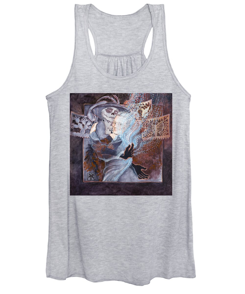 Art Scanning Women's Tank Top featuring the painting Widow's Waltz 3 by Ruth Hooper