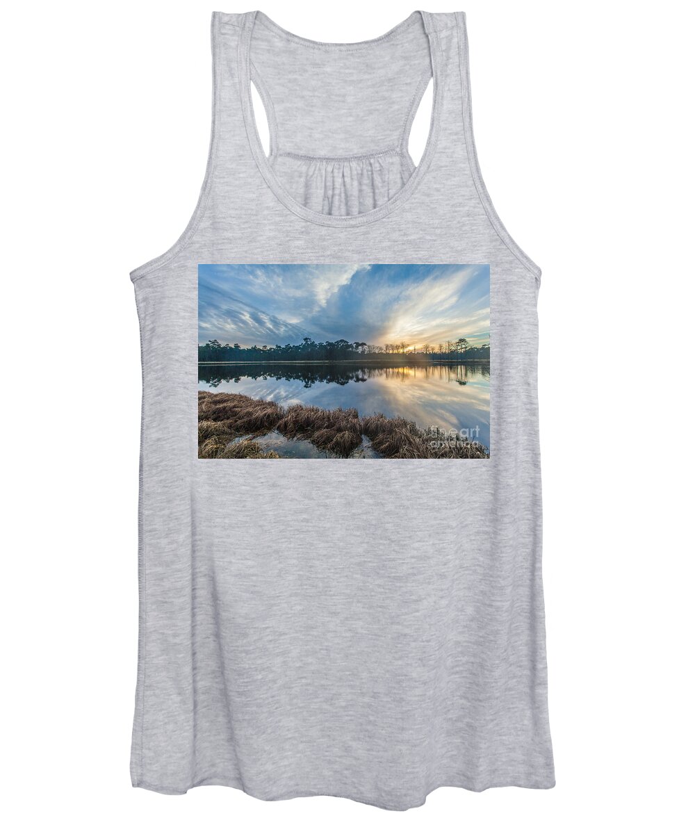 Breda Women's Tank Top featuring the photograph Winter reflection-1 by Casper Cammeraat