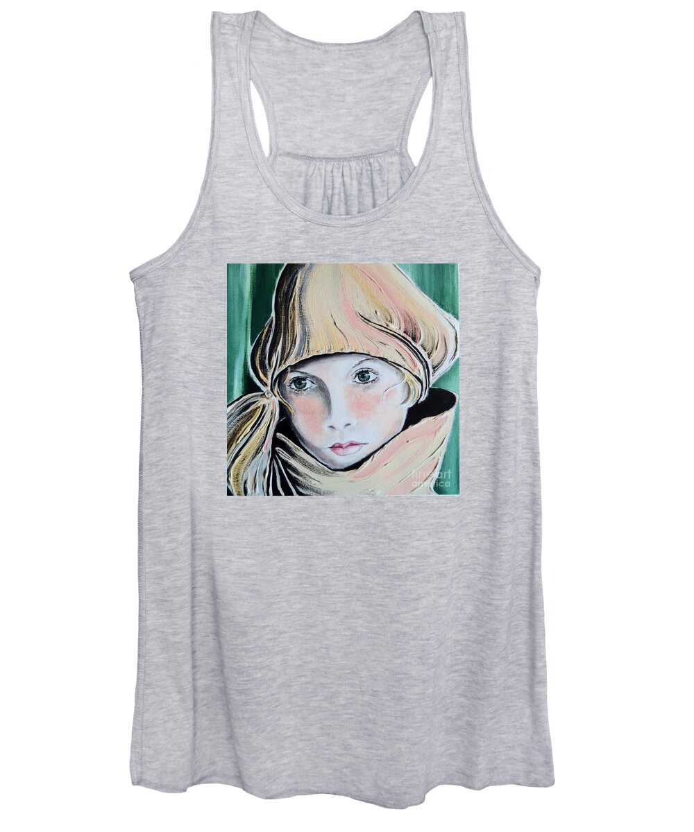 Pensive Women's Tank Top featuring the painting Wistful by Barbara Chase