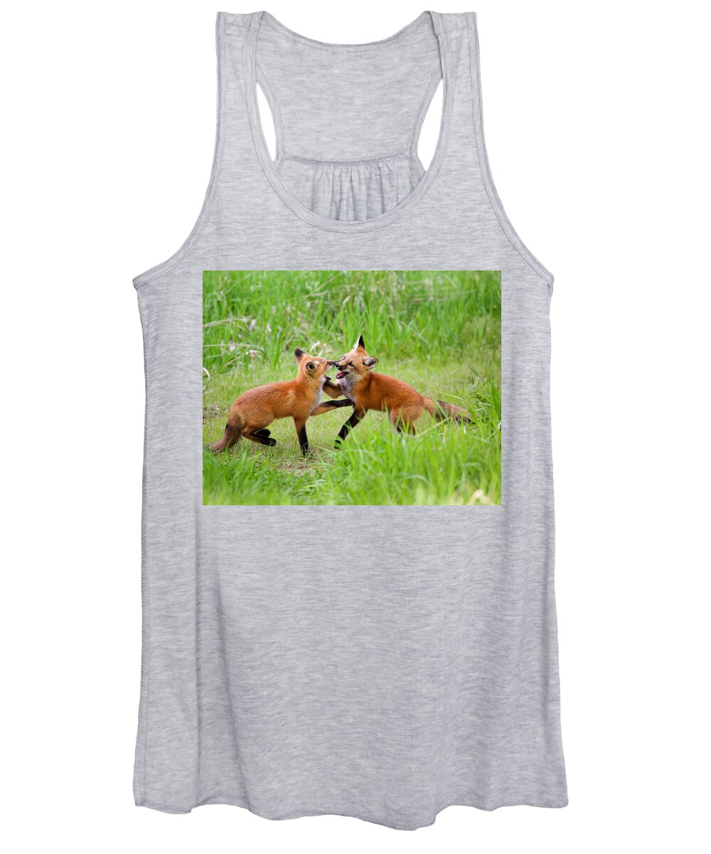 Kit Fox Photograph Women's Tank Top featuring the photograph With Kit Gloves by Jim Garrison