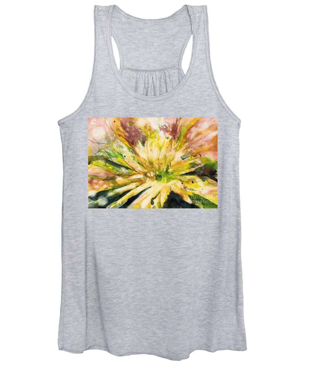 Flower Women's Tank Top featuring the painting Yellow Mum by Judith Levins