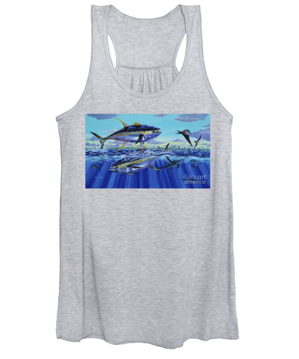 Yellowfin Tuna Women's Tank Top featuring the painting Yellowfin bust Off0083 by Carey Chen
