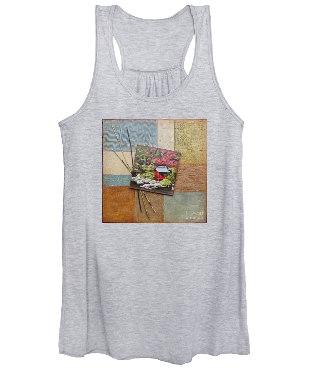Texture Women's Tank Top featuring the mixed media Zen Tranquility				 by Phyllis Howard