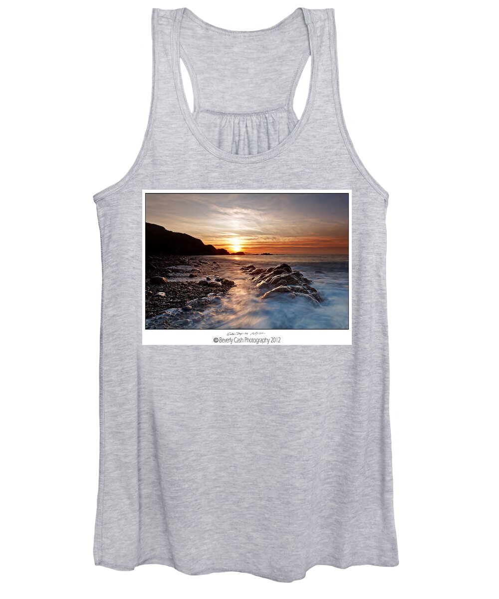 Seascape Women's Tank Top featuring the photograph Golden Days by B Cash