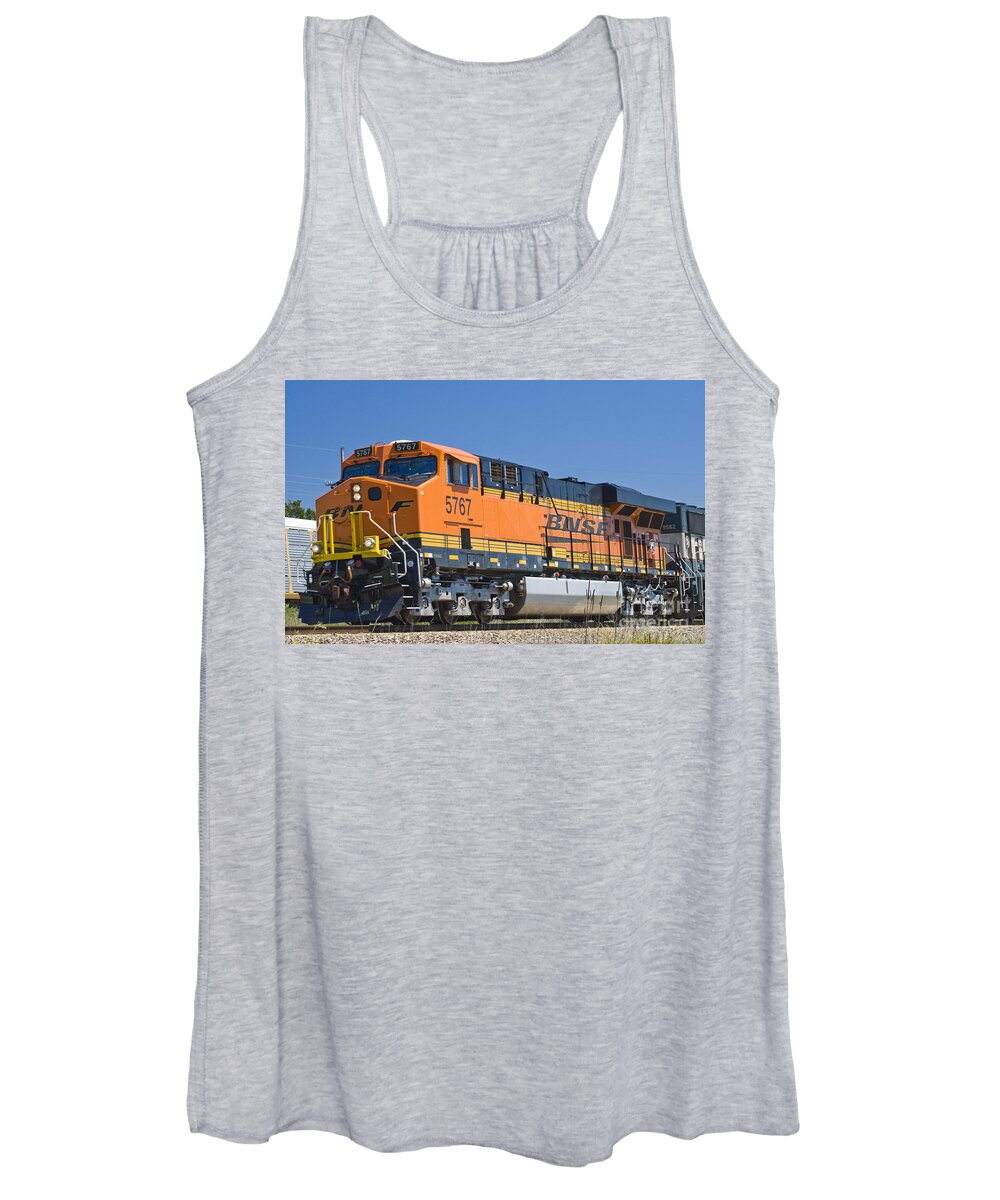 Railroad Women's Tank Top featuring the photograph Bnsf Es44ac #1 by Tim Mulina