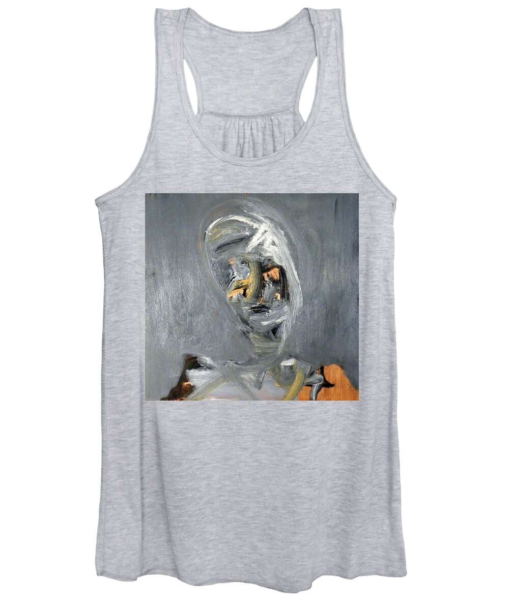 Landscape Women's Tank Top featuring the painting Black And White Portrait 2 by JC Armbruster