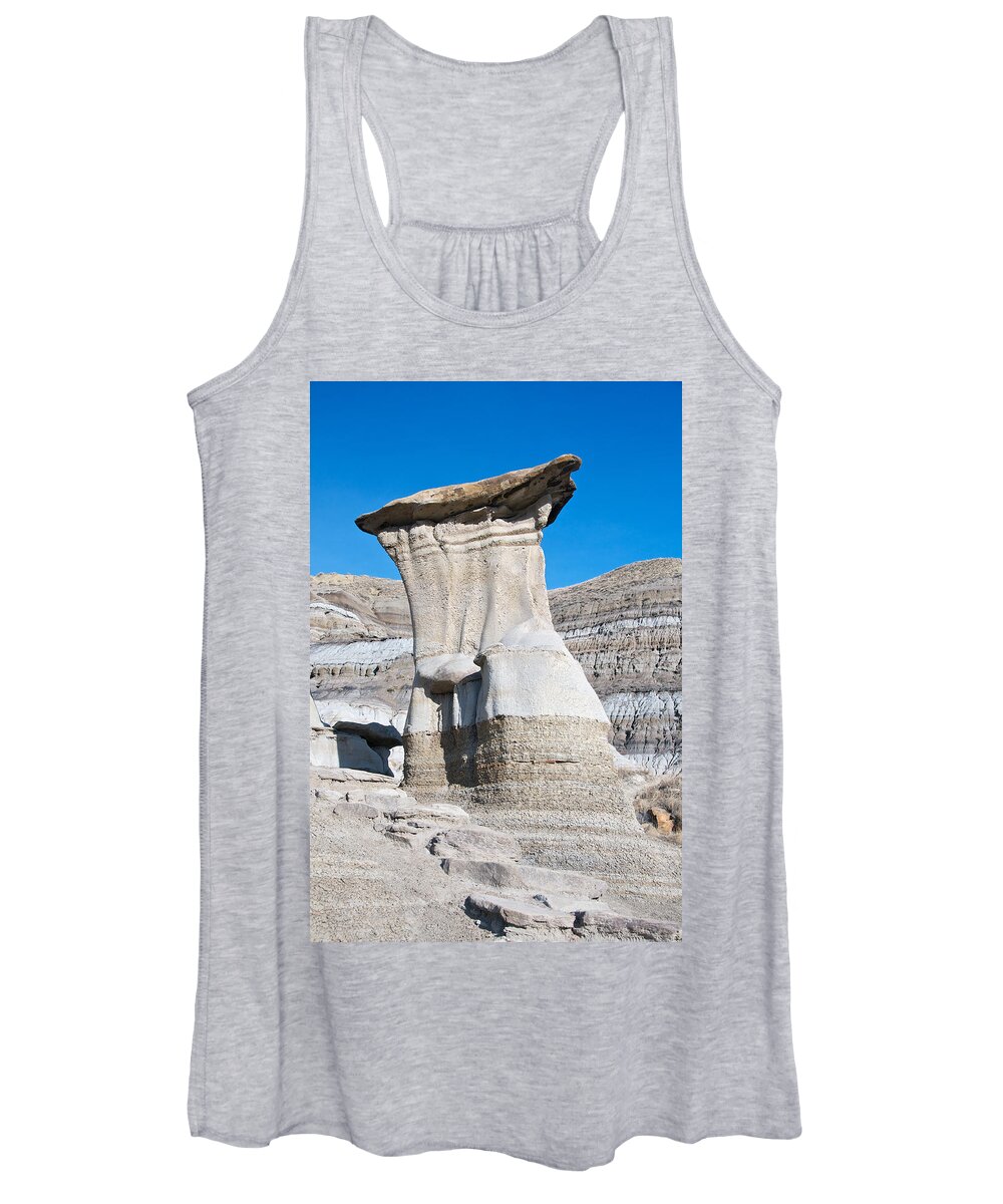 Hoodoos Women's Tank Top featuring the photograph Capped Hoodoo by David Kleinsasser