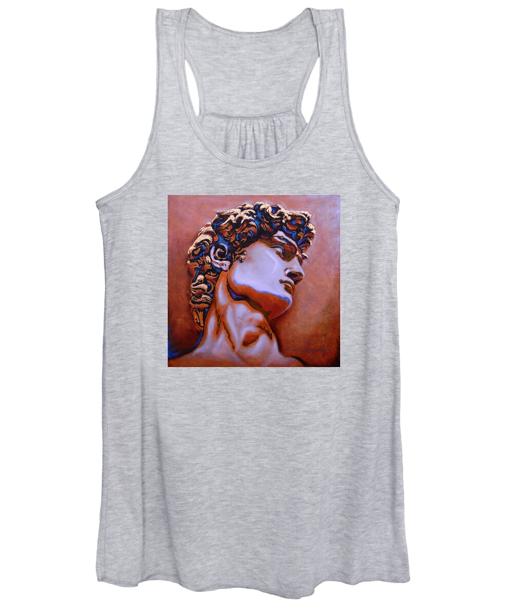 The David Art Women's Tank Top featuring the painting David by J U A N - O A X A C A