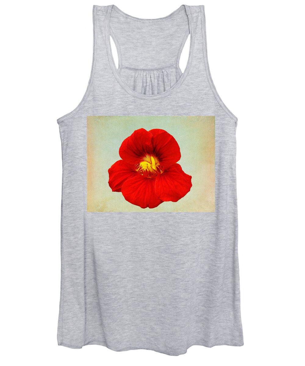 Red Women's Tank Top featuring the photograph DayLily On Texture by Bill Barber