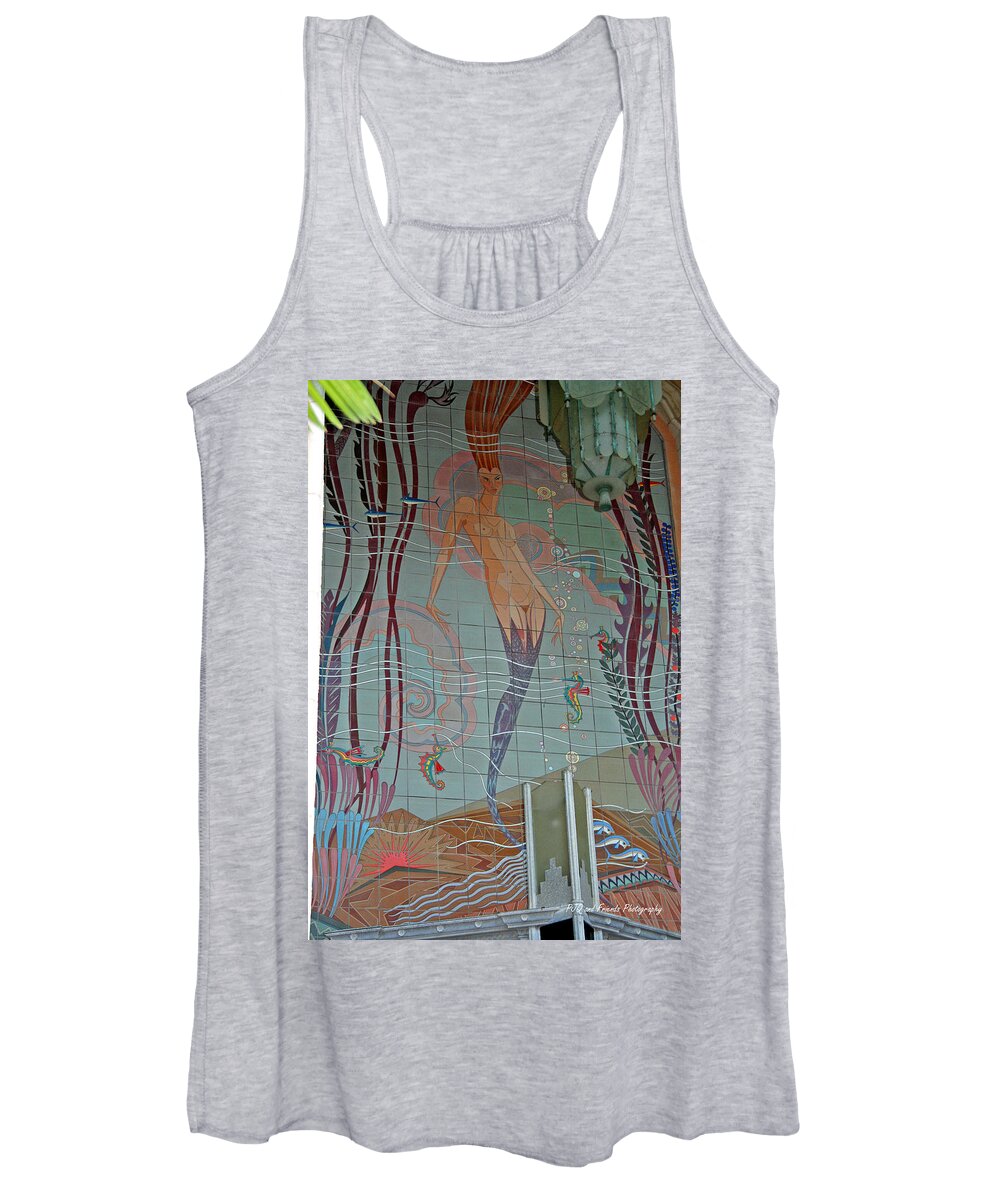  Women's Tank Top featuring the photograph 'Deco Mermaid of Avalon' by PJQandFriends Photography