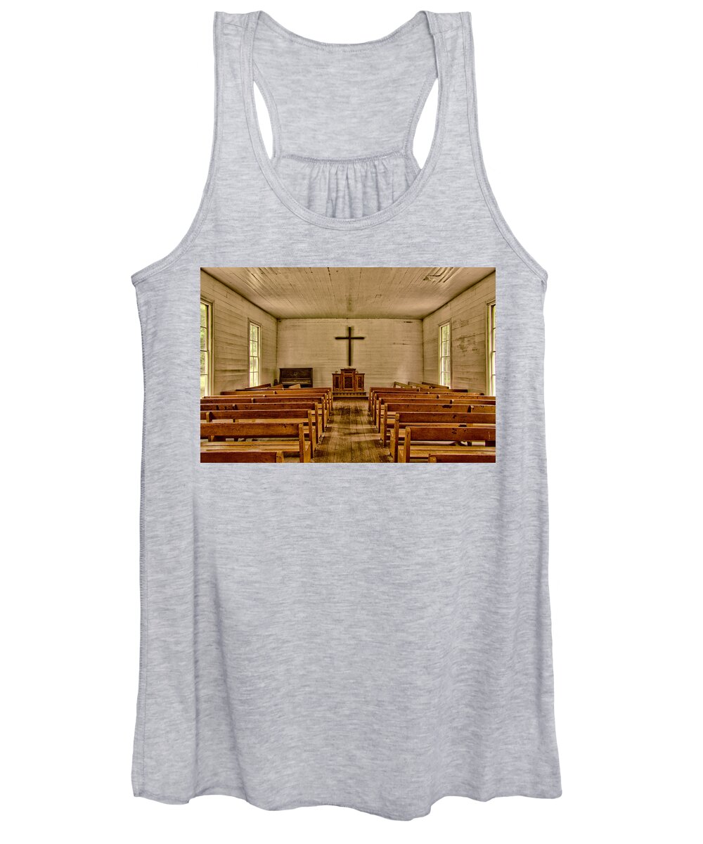 Autumn Women's Tank Top featuring the photograph Down the Aisle by Joye Ardyn Durham