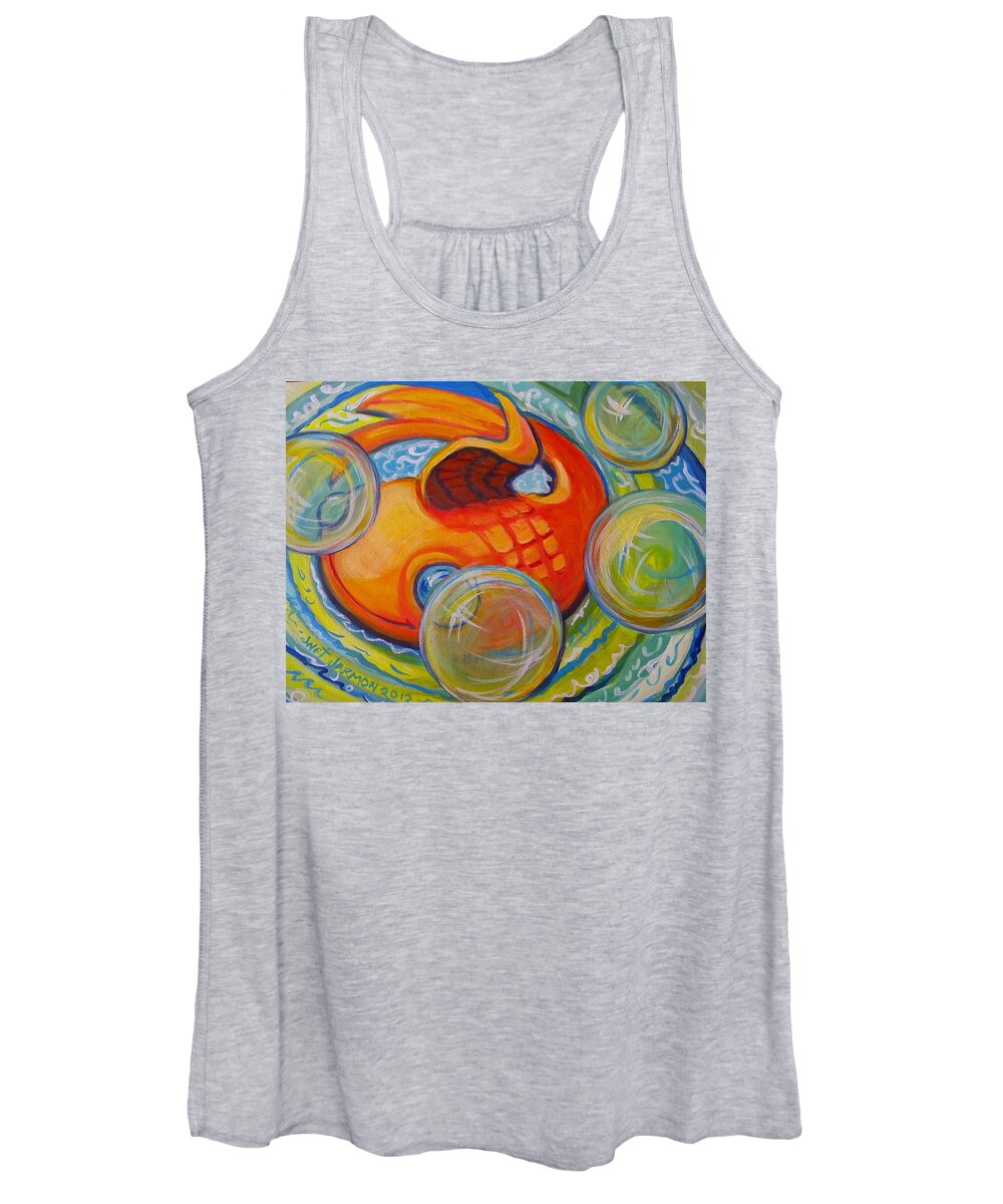 Fish Women's Tank Top featuring the painting Fish Fun by Jeanette Jarmon