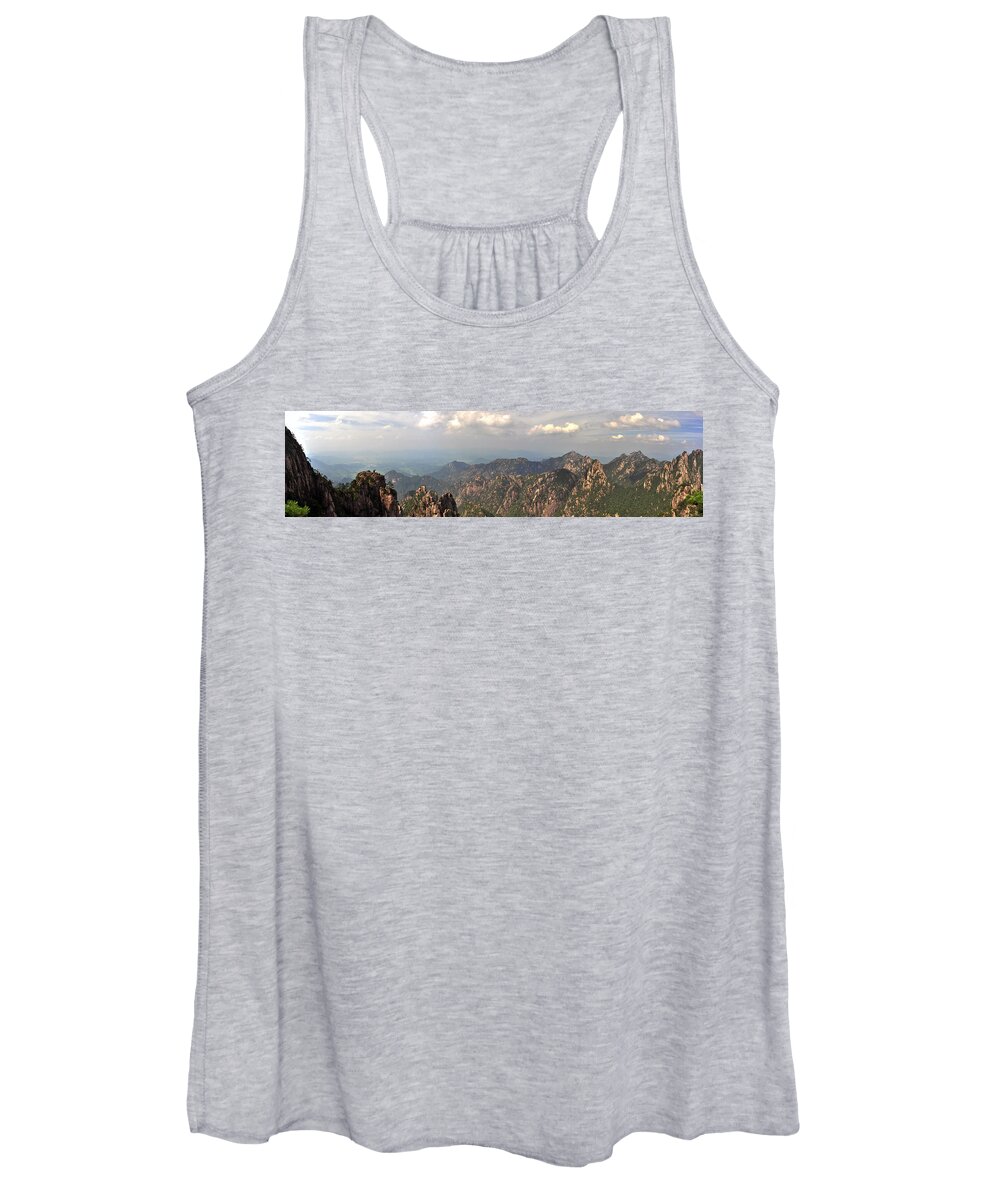 China Women's Tank Top featuring the photograph Huangshan Panorama 3 by Jason Chu