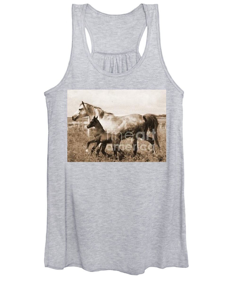 Mare Women's Tank Top featuring the photograph Mare and Foal by Vonda Lawson-Rosa