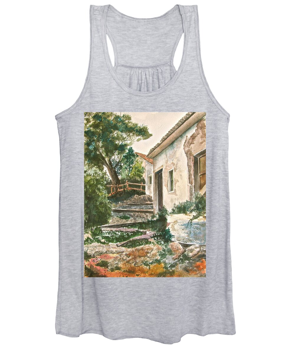 Greece Women's Tank Top featuring the painting Millstone Aria by Frank SantAgata