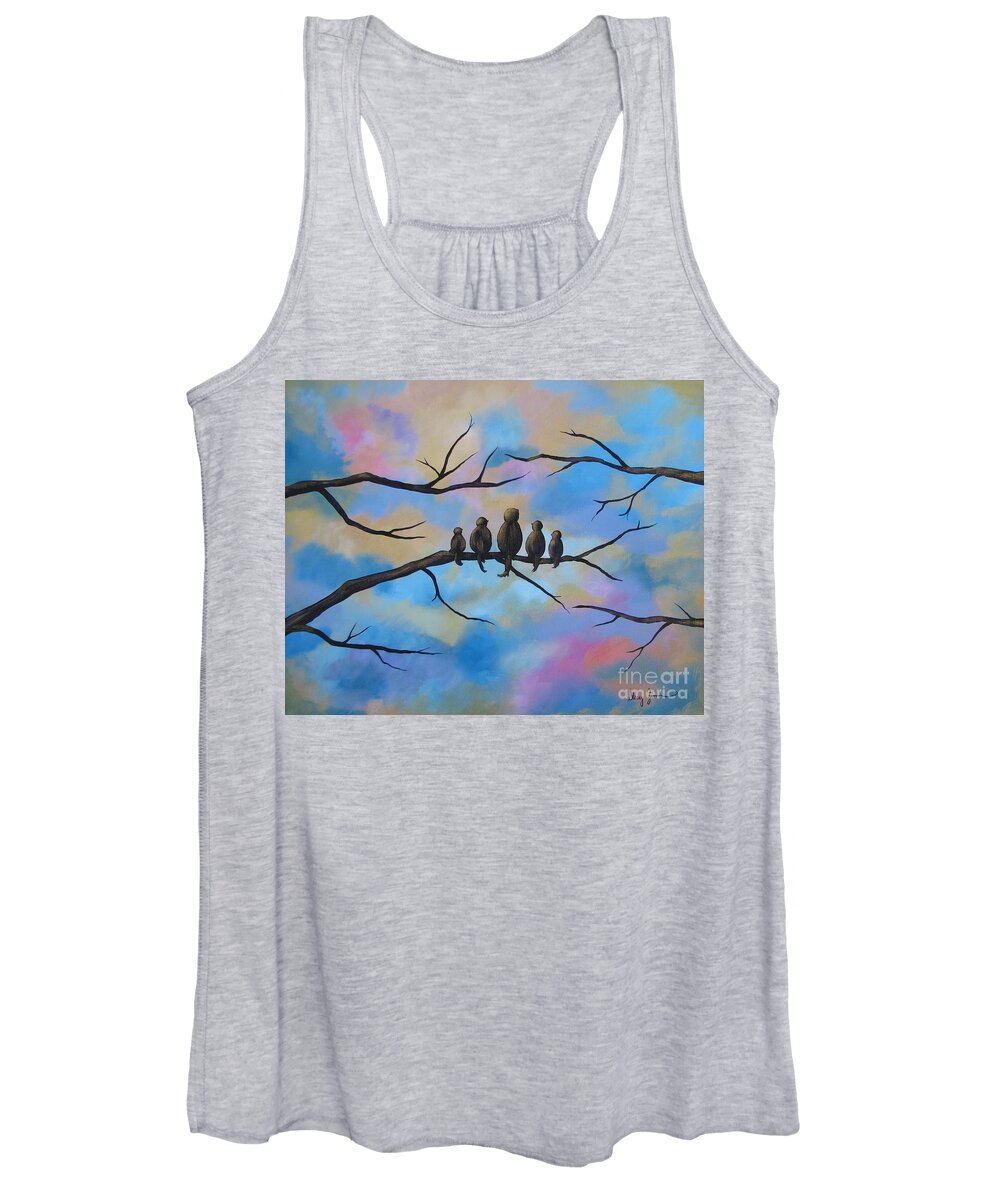 Birds Women's Tank Top featuring the painting Motherhood by Stacey Zimmerman