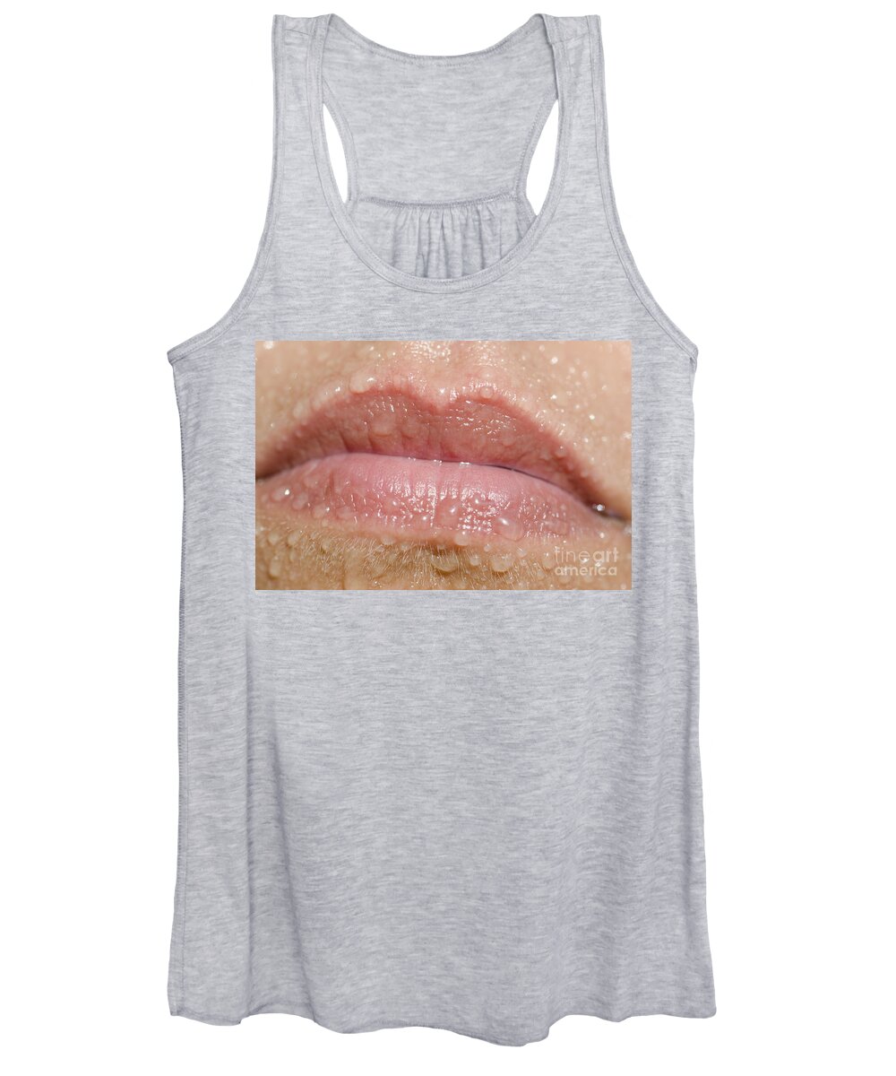 Mouth Women's Tank Top featuring the photograph Mouth with water drops by Mats Silvan