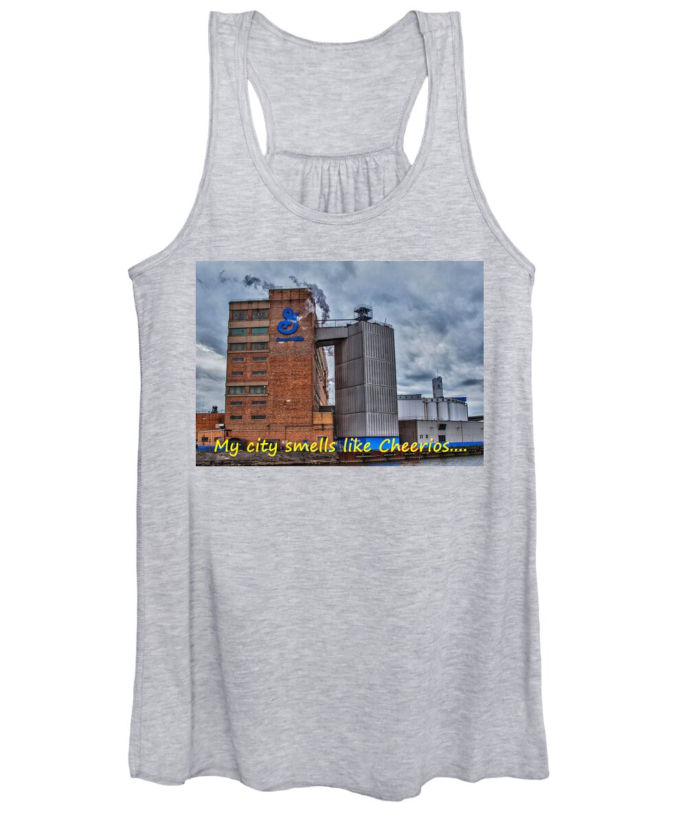 Buffalo Women's Tank Top featuring the photograph My City Smells Like Cheerios by Guy Whiteley