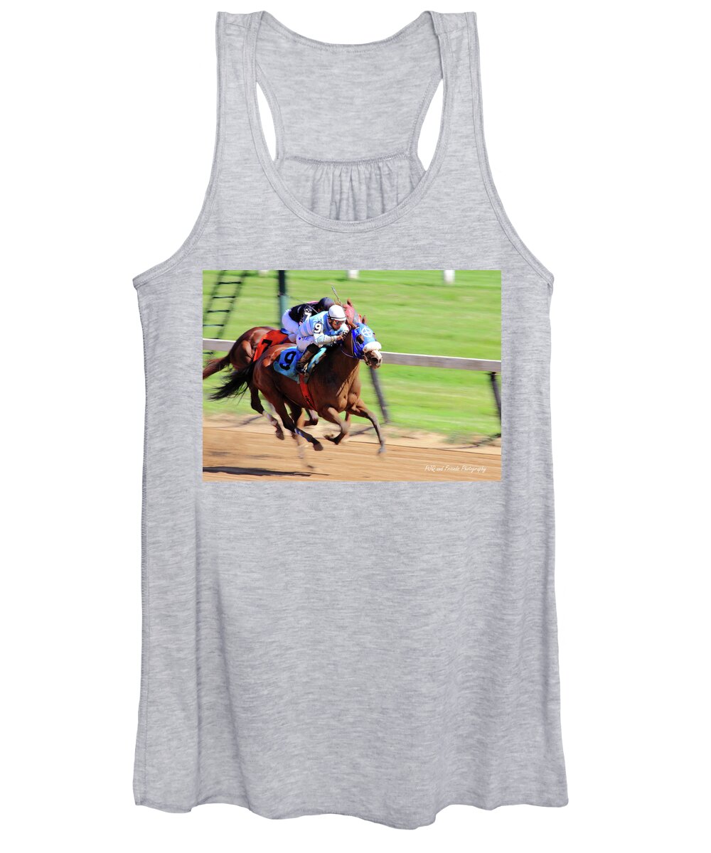 Thorougbred Race Horse Women's Tank Top featuring the photograph 'My Gal Sunday' on Wednesday by PJQandFriends Photography