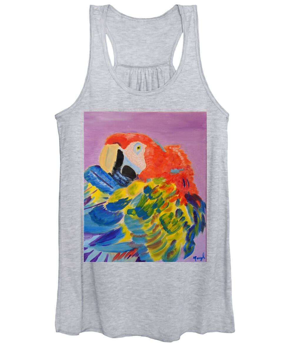 Parrot Women's Tank Top featuring the painting Nature's Painting by Meryl Goudey