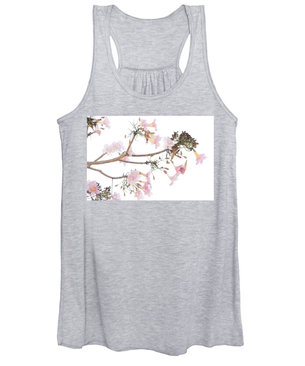 Pink Women's Tank Top featuring the photograph Pink Blossoms in Panama by Tom and Pat Cory